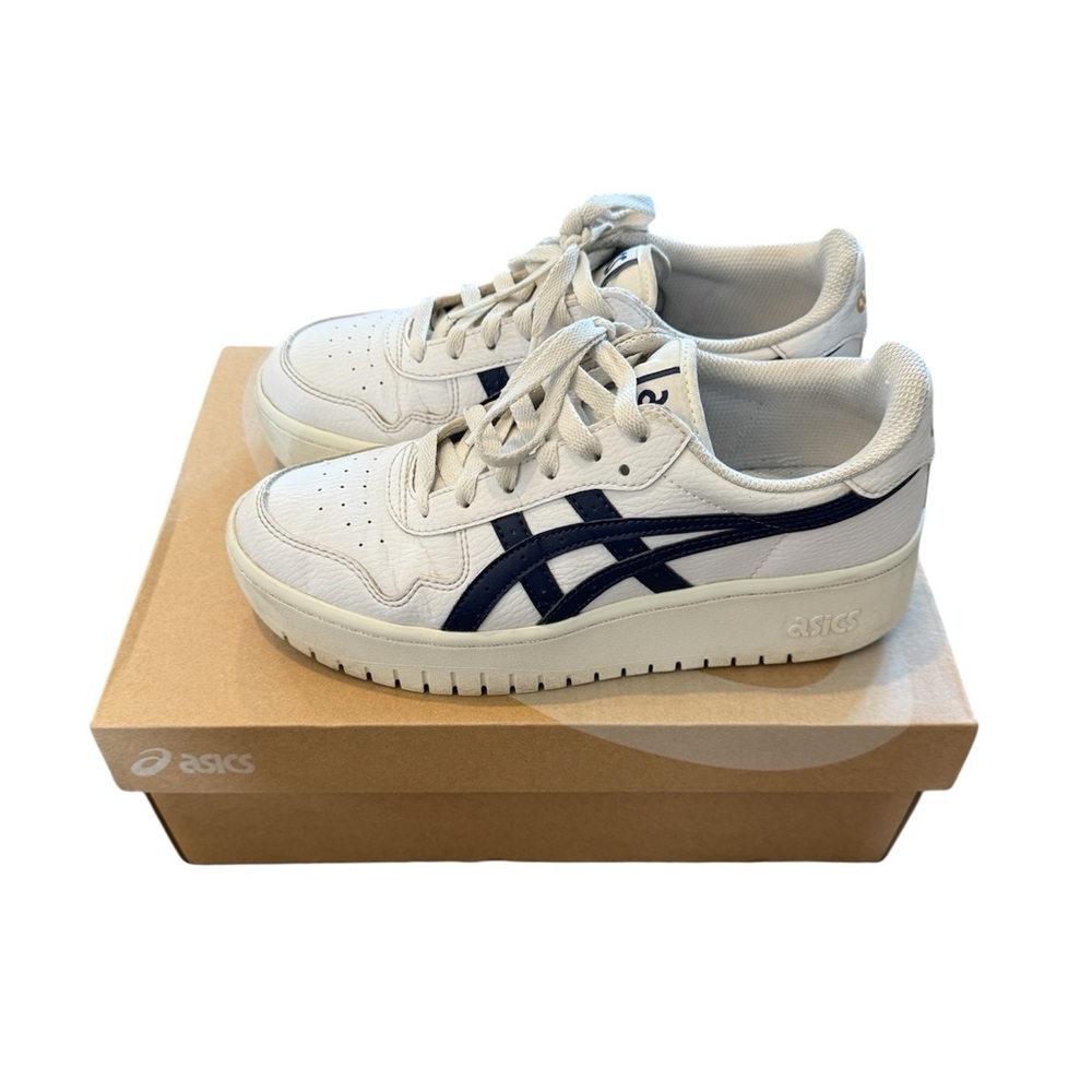Asics Womens JAPAN S PF White and Navy Sneakers Size 7